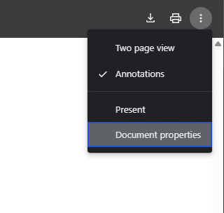 Chrome PDF menu